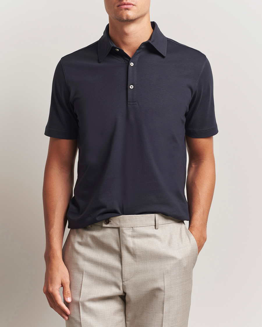 Herre | Polotrøjer | Stenströms | Supima Cotton Polo Shirt Navy