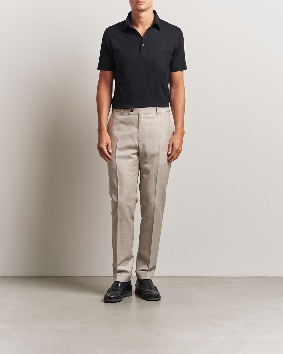 Herre | Polotrøjer | Stenströms | Supima Cotton Polo Shirt Black