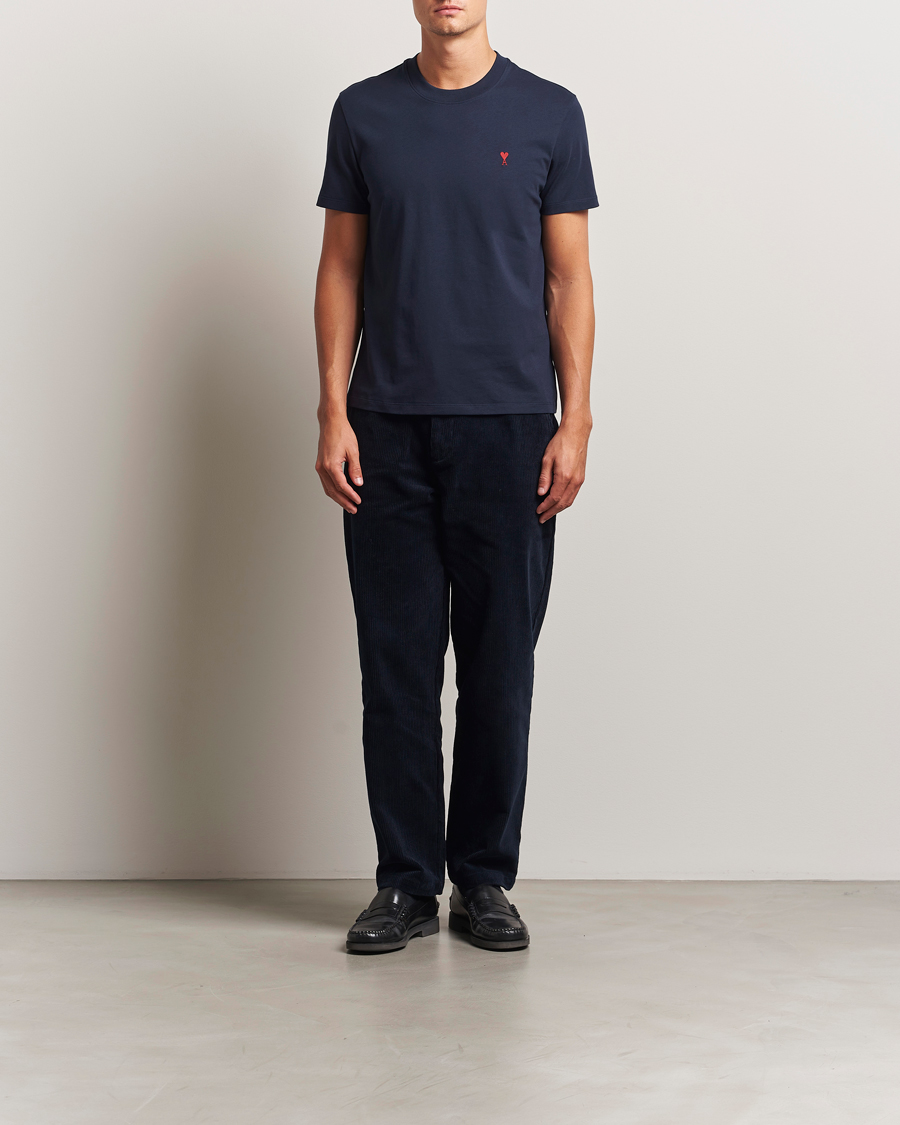 Herre | T-Shirts | AMI | Heart Logo T-Shirt Night Blue
