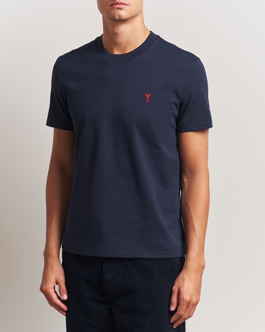 Herre | T-Shirts | AMI | Heart Logo T-Shirt Night Blue