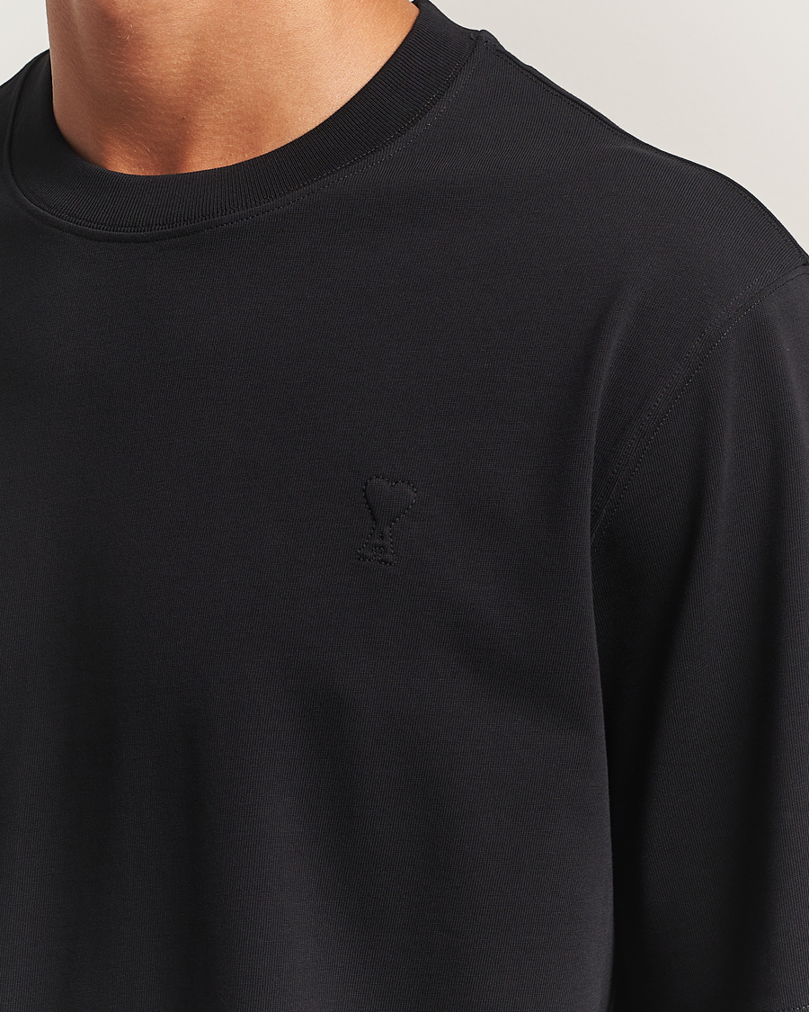 Herre | T-Shirts | AMI | Tonal Heart Logo T-Shirt Black