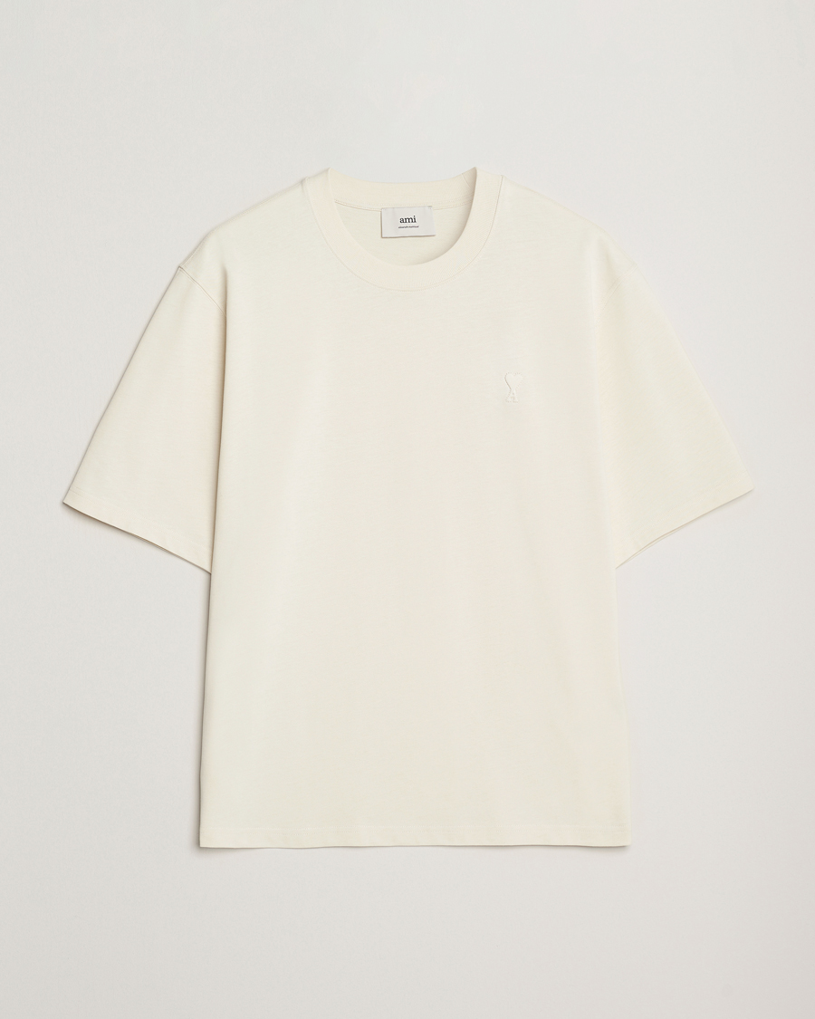 Herre | T-Shirts | AMI | Tonal Heart Logo T-Shirt Ivory