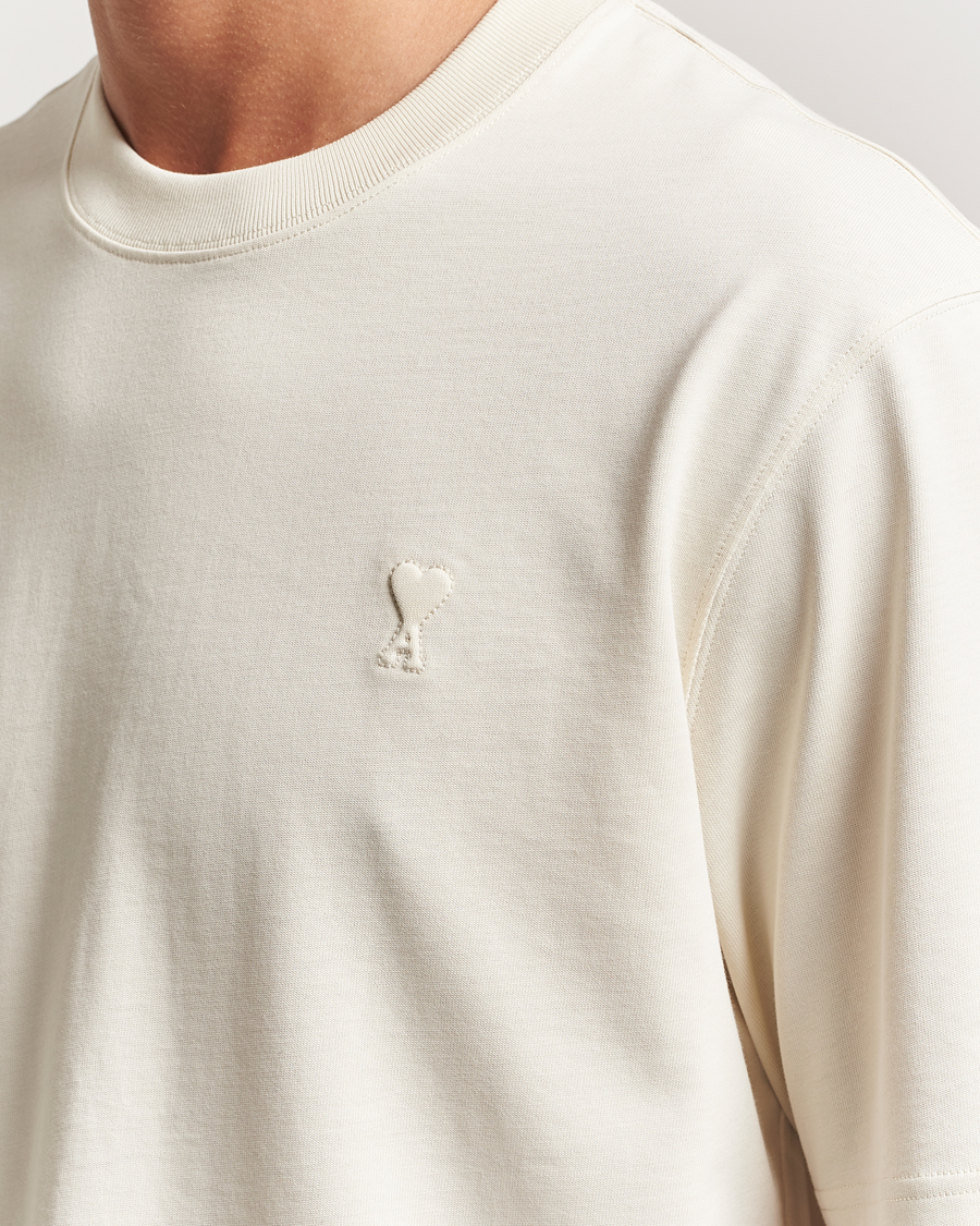 Herre | T-Shirts | AMI | Tonal Heart Logo T-Shirt Ivory