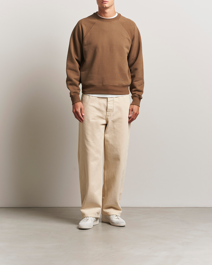 Herre | Trøjer | AMI | Tonal Heart Logo Sweatshirt Noisette