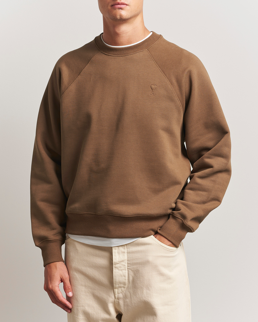 Herre | Trøjer | AMI | Tonal Heart Logo Sweatshirt Noisette