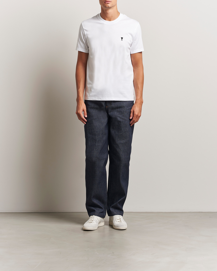 Herre | T-Shirts | AMI | Contrast Heart Logo T-Shirt White