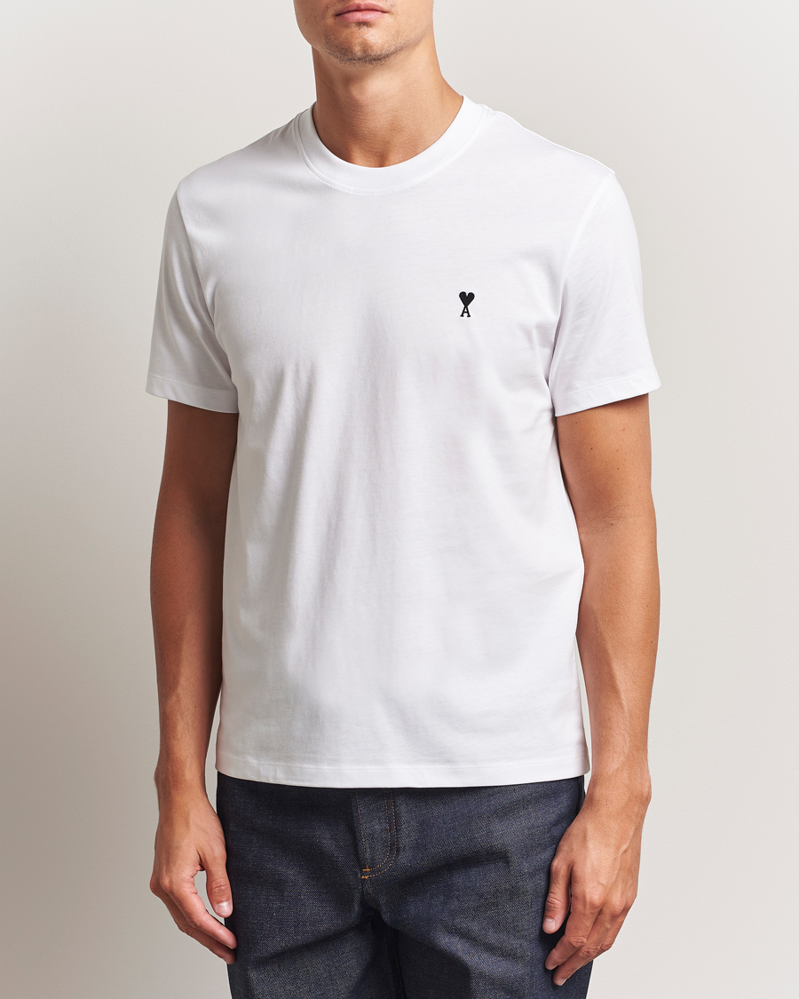 Herre | T-Shirts | AMI | Contrast Heart Logo T-Shirt White