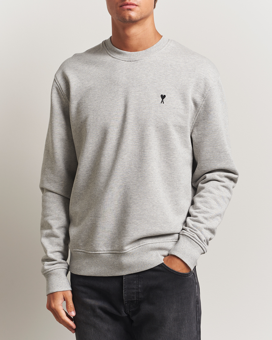 Herre | Trøjer | AMI | Black Heart Logo Sweatshirt Grey Heather