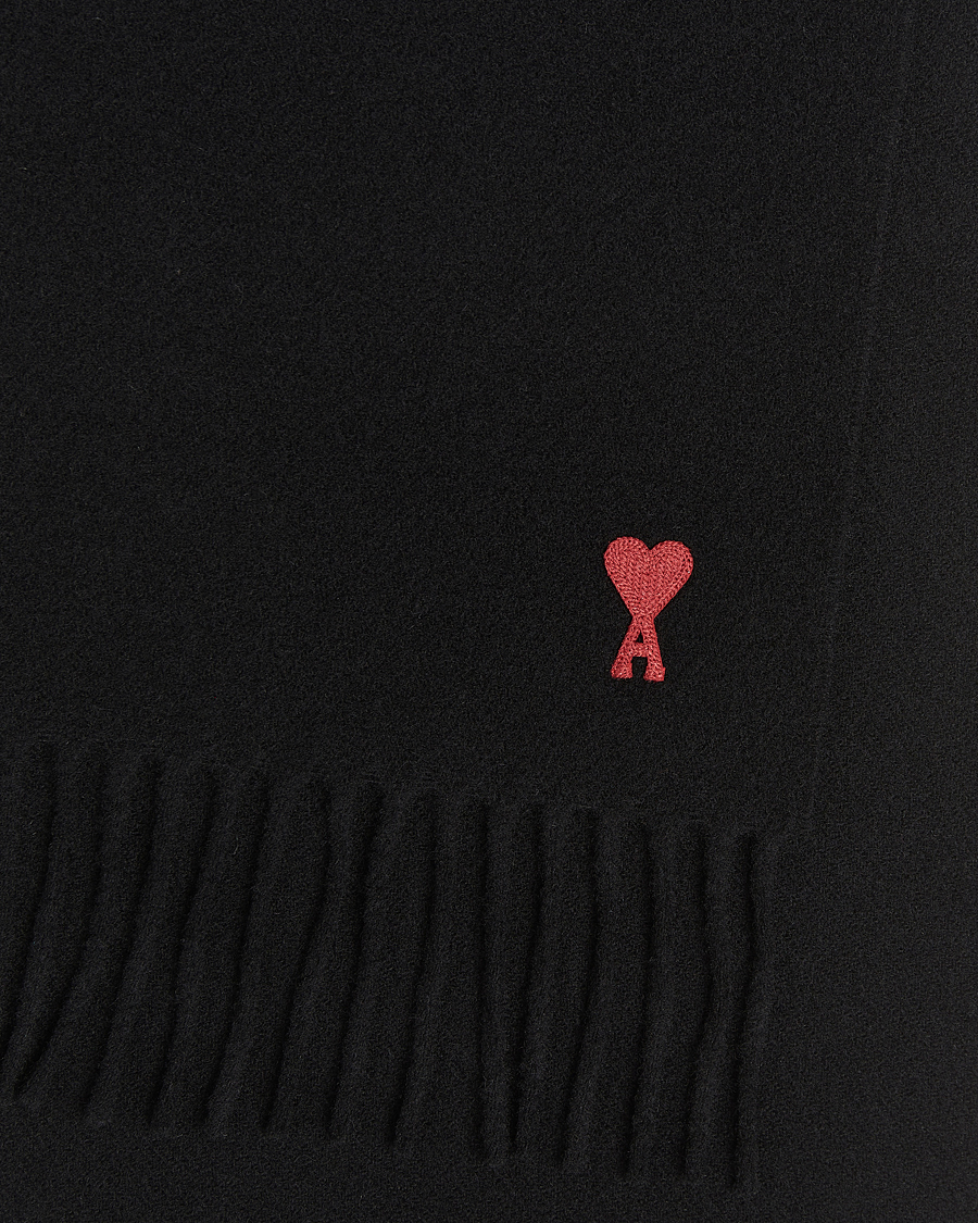 Herre | Halstørklæder | AMI | Heart Logo Scarf Black