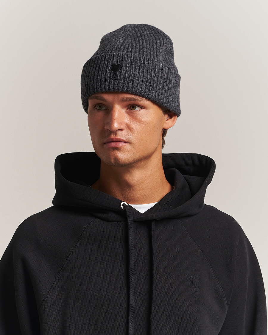 Herre | Huer | AMI | Heart Logo Beanie Dark Grey