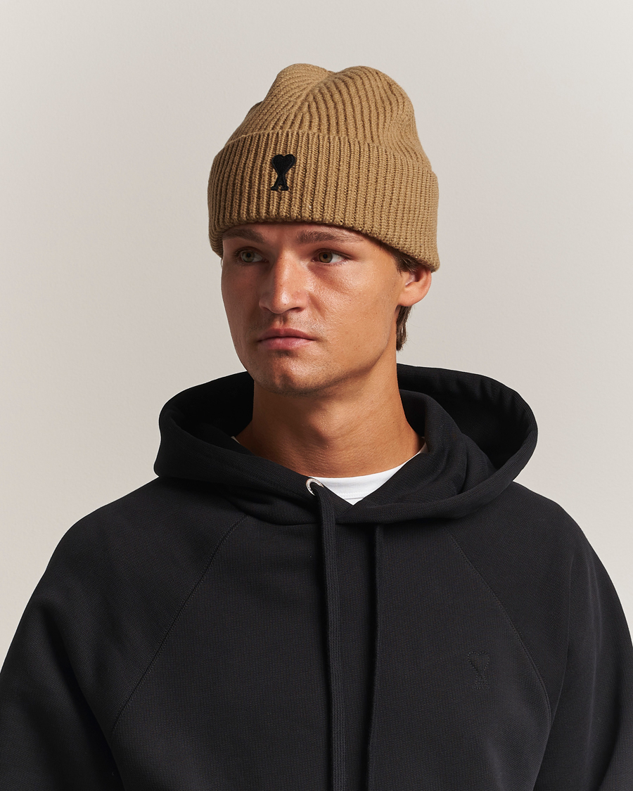 Herre | Huer | AMI | Heart Logo Beanie Camel
