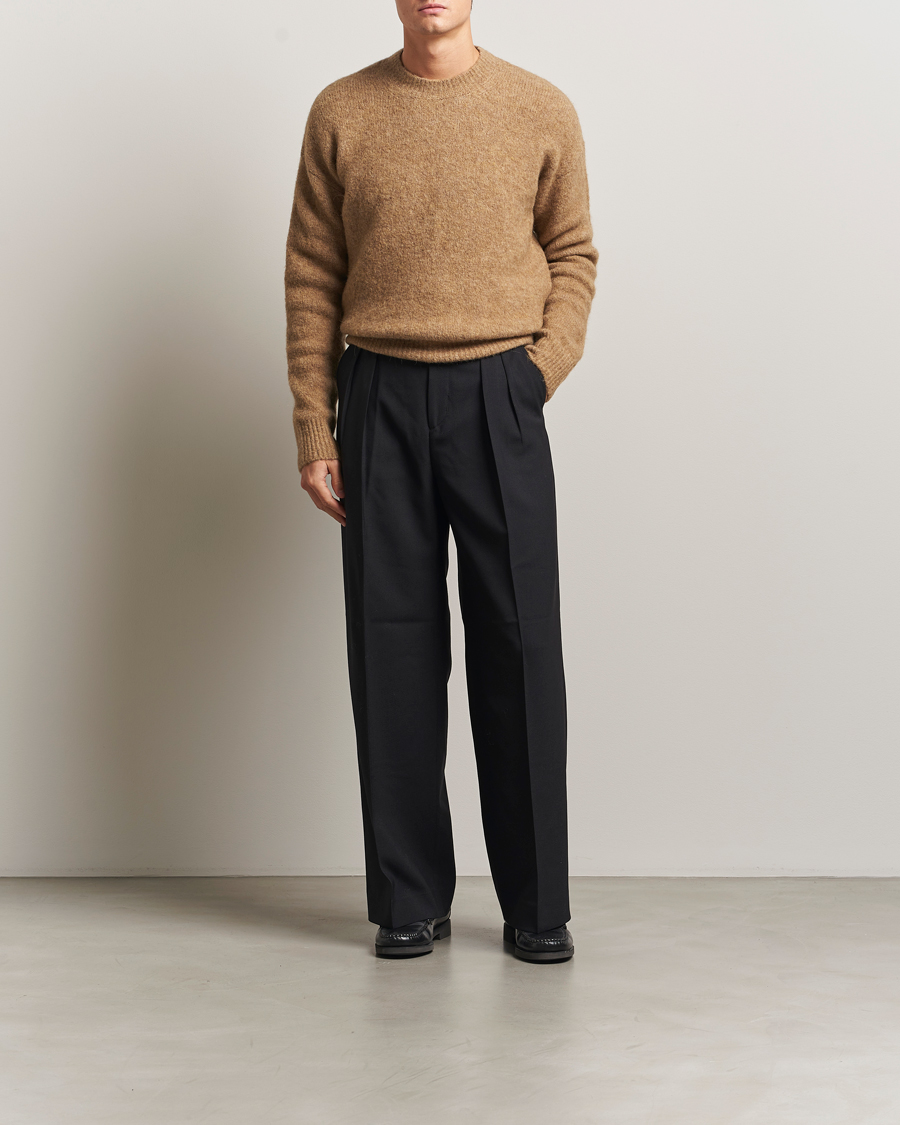 Herre | Trøjer | AMI | Signature Alpaca Knitted Sweater Camel