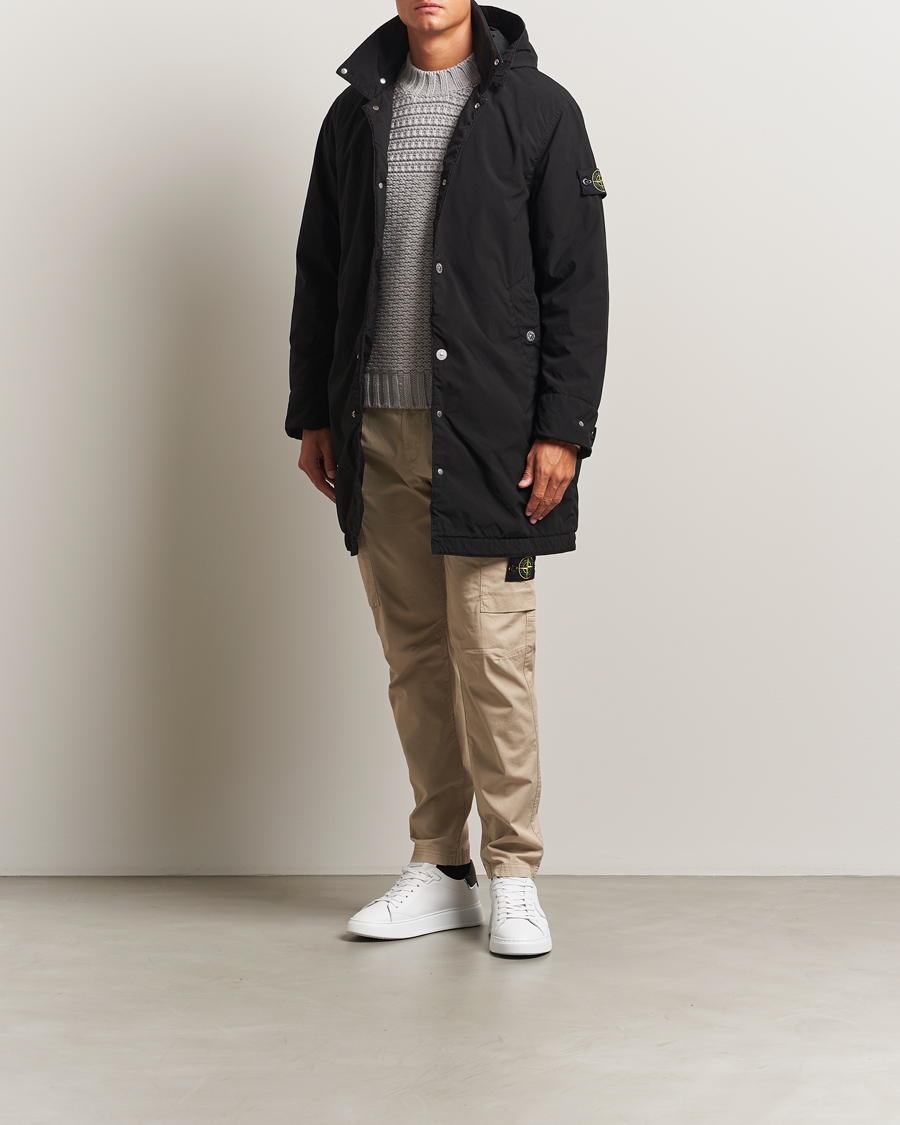 Herre | Jakker | Stone Island | Light Compact Padded Hood Coat Black