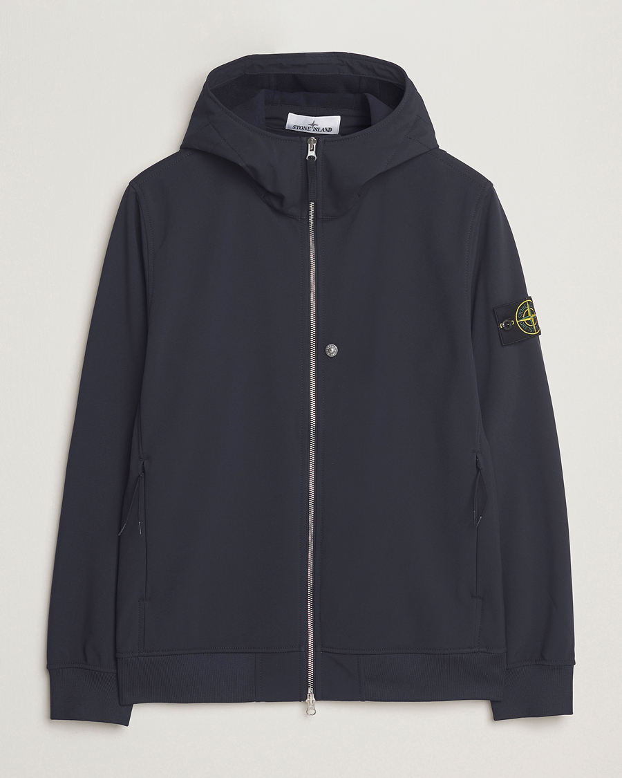 Herre | Jakker | Stone Island | Soft Shell Re-Dyed Lined Hood Jacket Navy