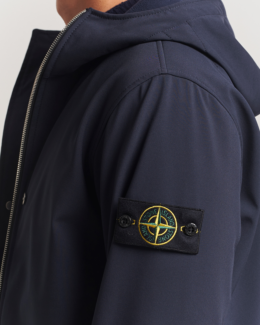 Herre | Jakker | Stone Island | Soft Shell Re-Dyed Lined Hood Jacket Navy