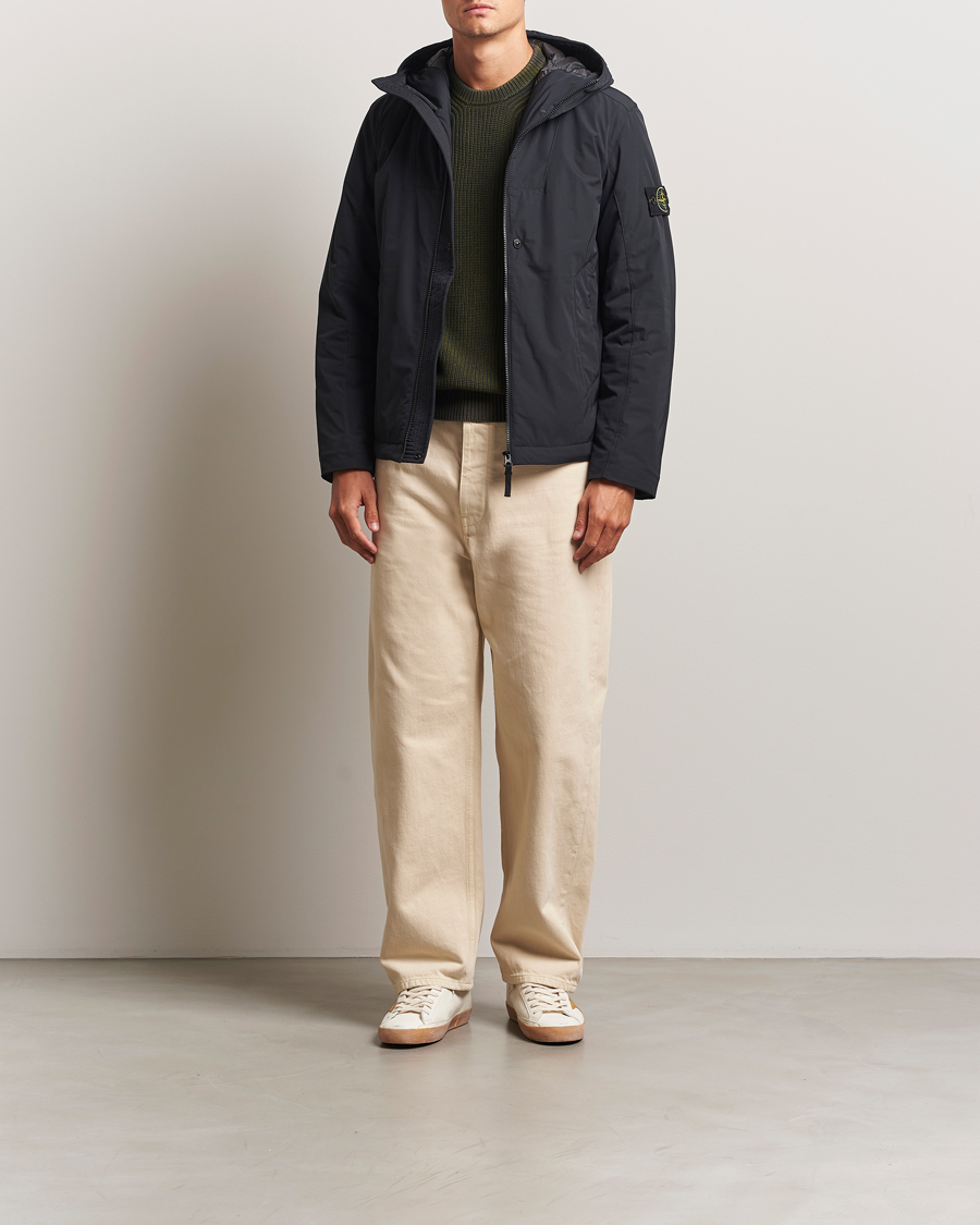 Herre | Jakker | Stone Island | Micro Twill Primaloft Padded Hood Jacket Black