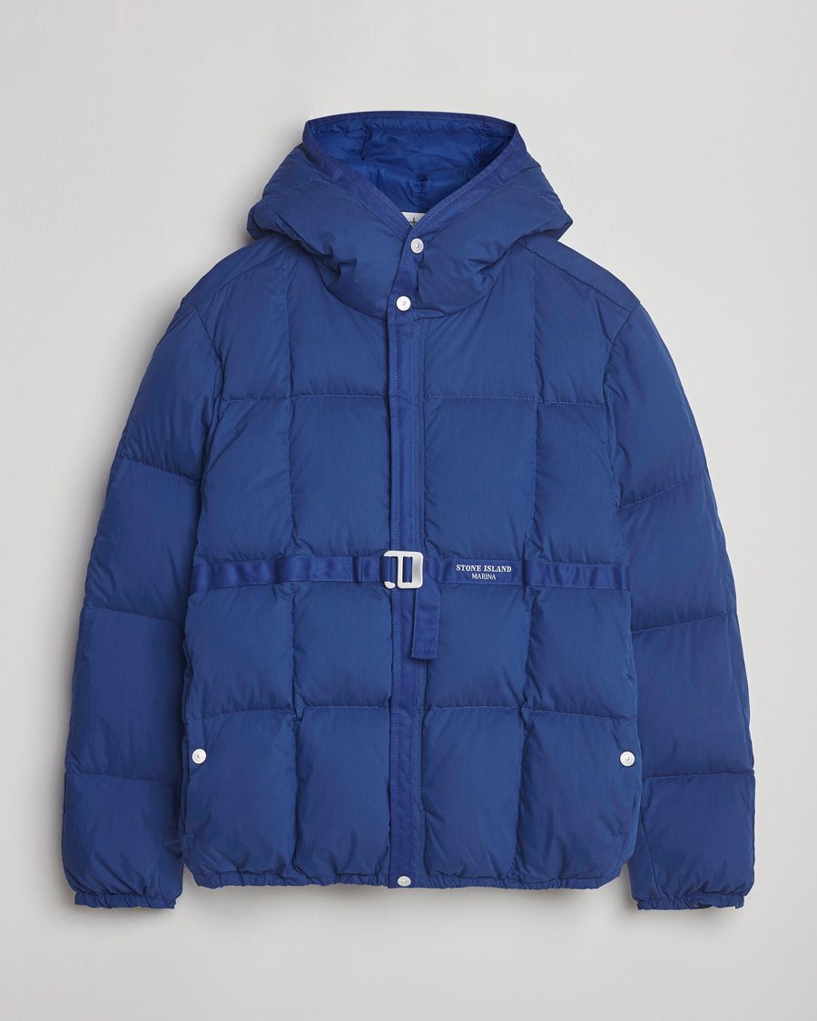 Herre | Jakker | Stone Island | Marina Cotton/Nylon Tela Down Jacket Bright Blue
