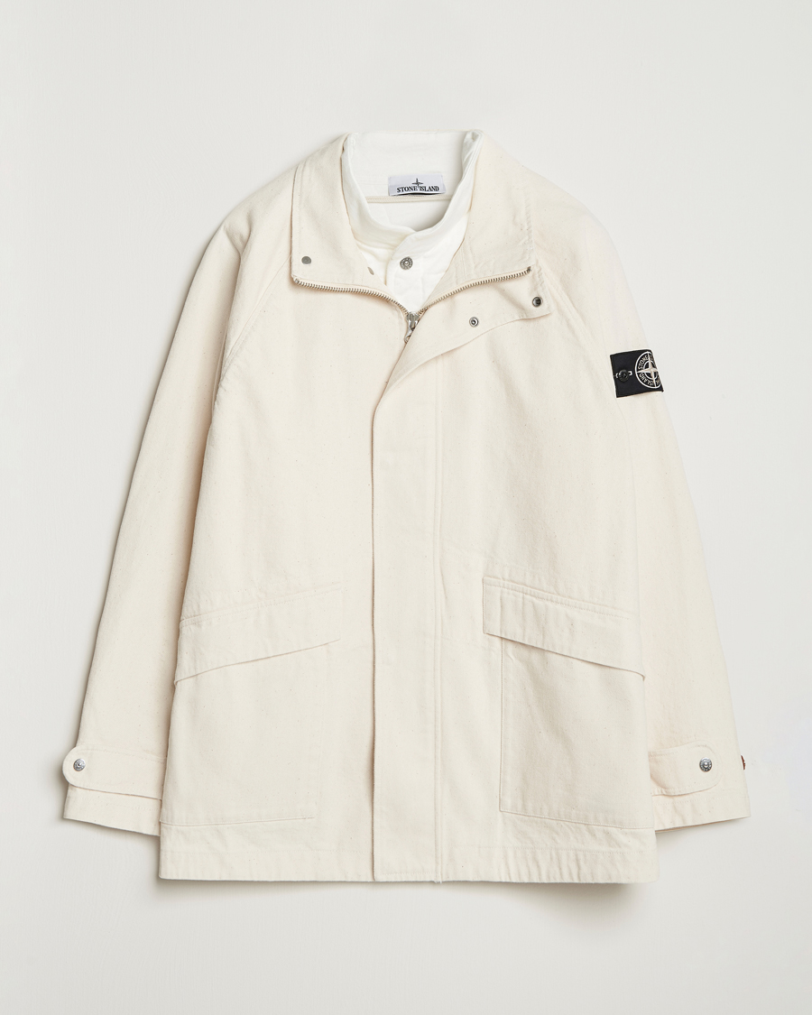 Herre | Jakker | Stone Island | RAW Cotton Gabardine Jacket Ivory