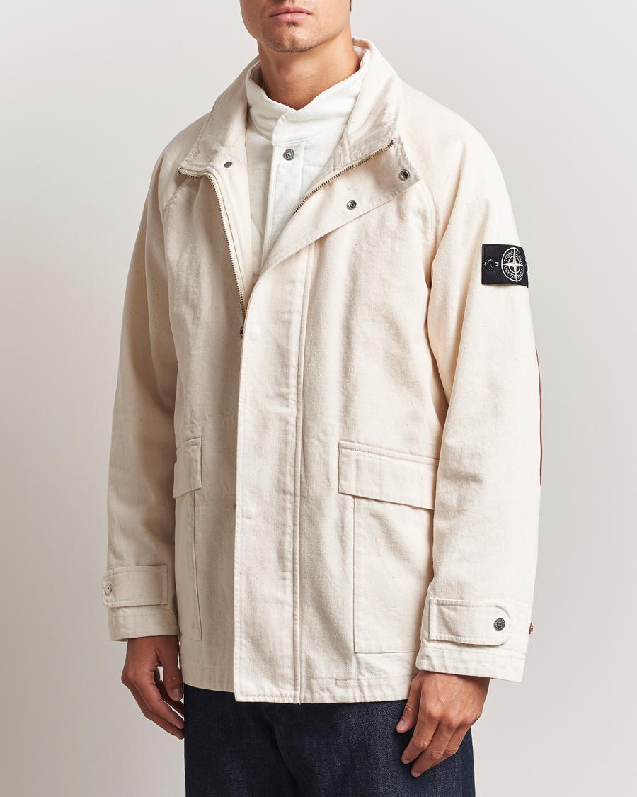 Herre | Jakker | Stone Island | RAW Cotton Gabardine Jacket Ivory