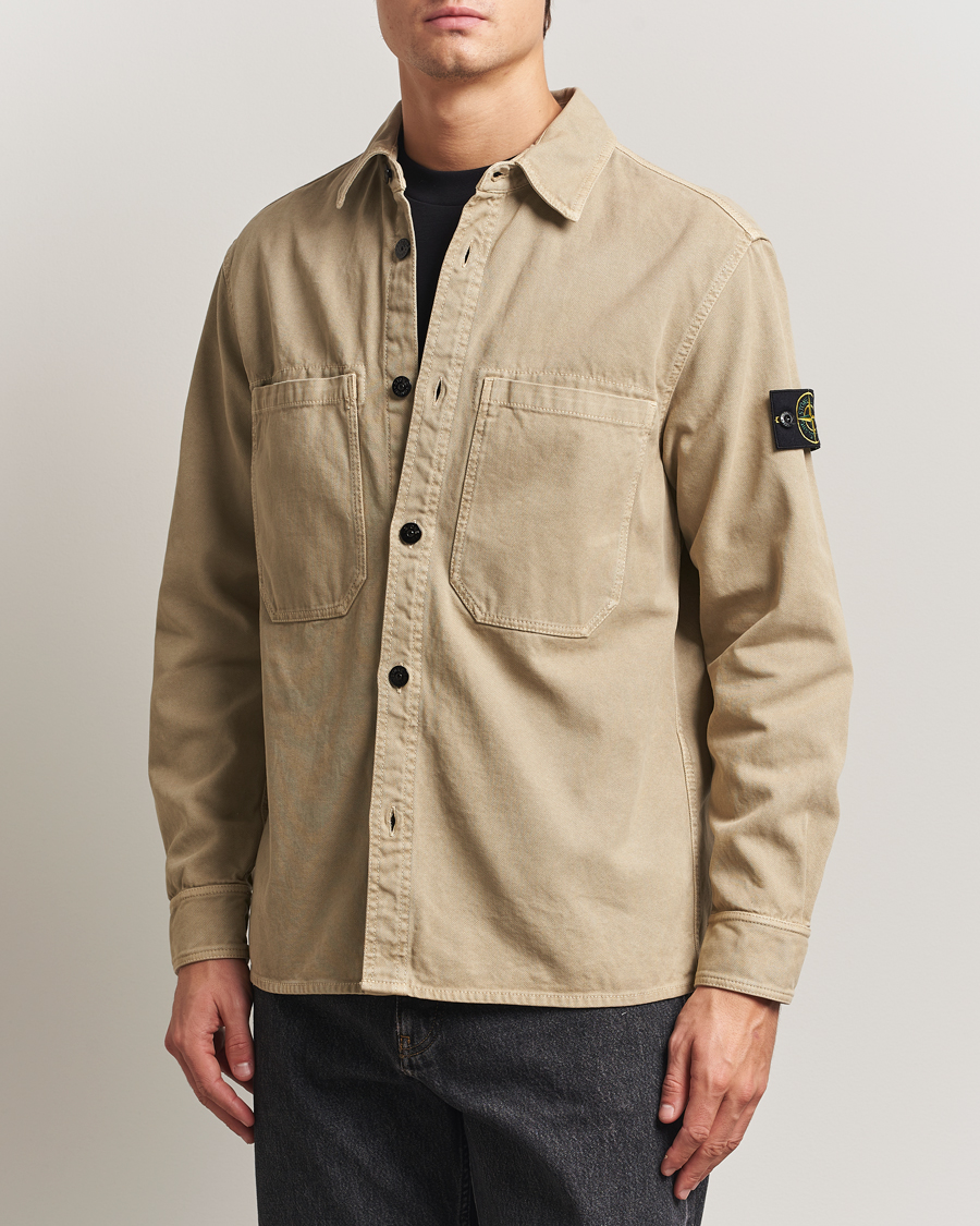 Herre | Skjorter | Stone Island | Organic Panama Cotton Overshirt Desert