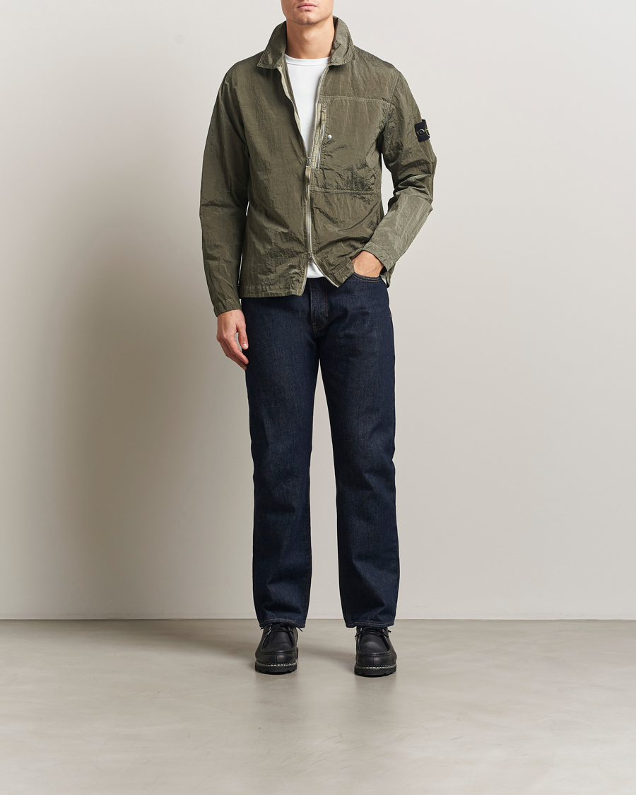 Herre | Skjorter | Stone Island | Nylon Metal Zip Overshirt Military Green