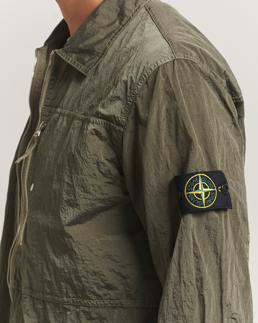 Herre | Skjorter | Stone Island | Nylon Metal Zip Overshirt Military Green