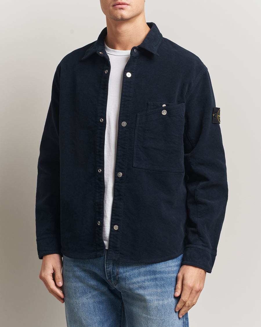 Herre | Skjorter | Stone Island | Cotton Moleskin Overshirt Navy