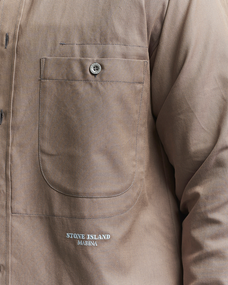 Herre | Skjorter | Stone Island | Marina Organic Oxford Cotton Shirt Tobacco