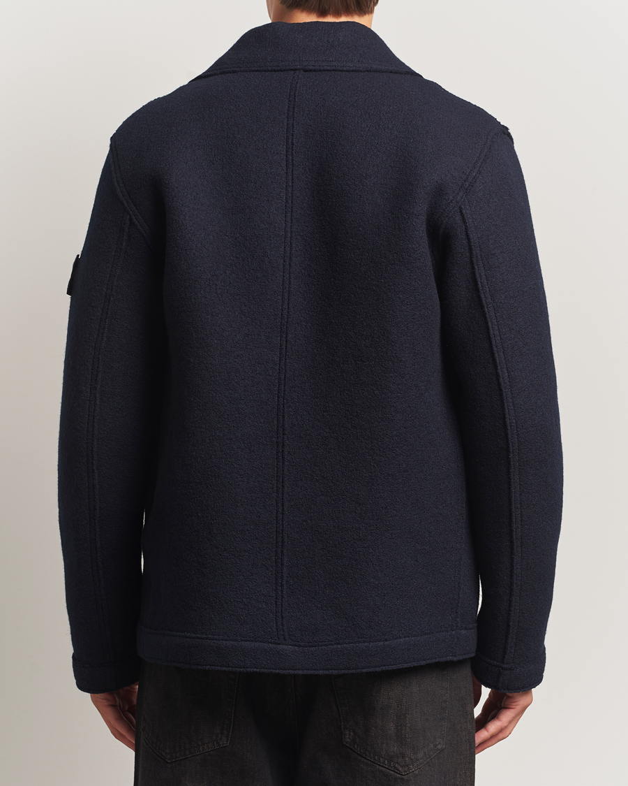 Herre | Jakker | Stone Island | Double Breasted Felted Wool Peacoat Navy