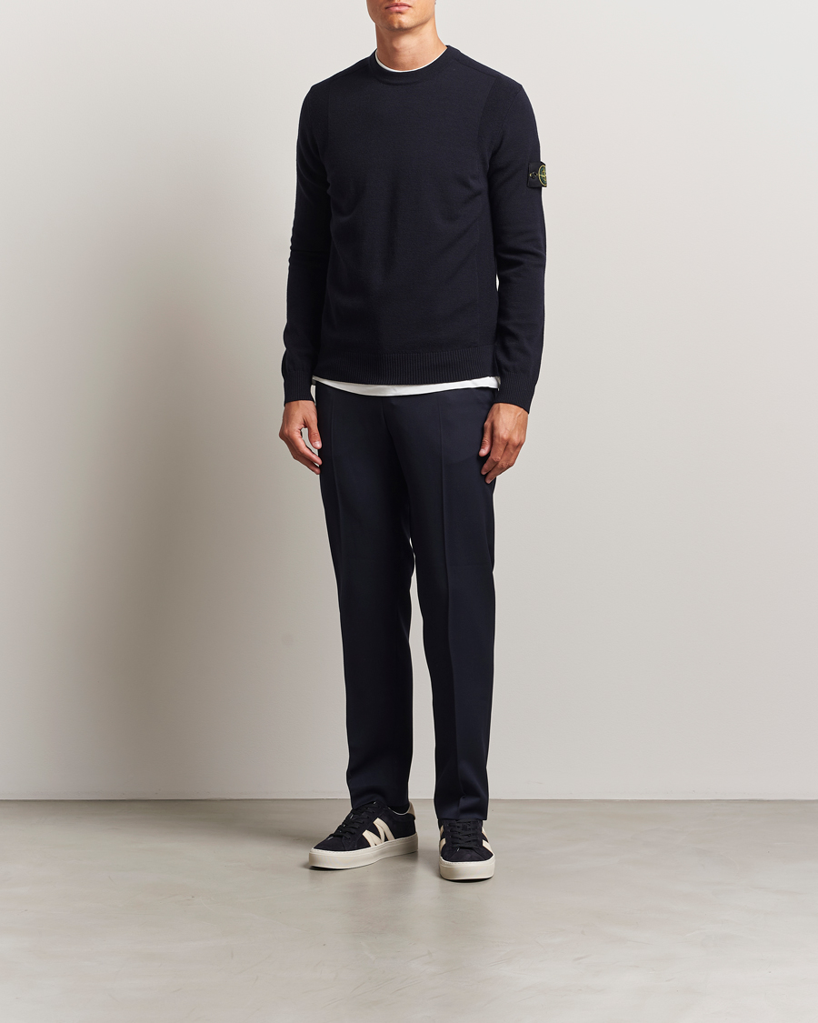 Herre | Trøjer | Stone Island | Stretch Wool Knitted Jumper Navy