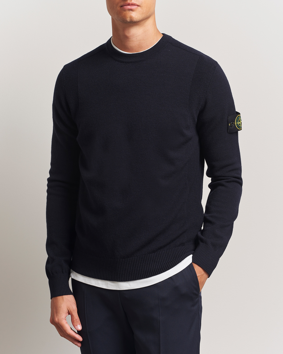 Herre | Trøjer | Stone Island | Stretch Wool Knitted Jumper Navy