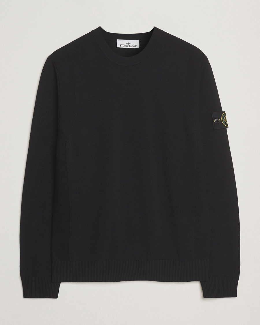 Herre | Trøjer | Stone Island | Stretch Wool Knitted Jumper Black