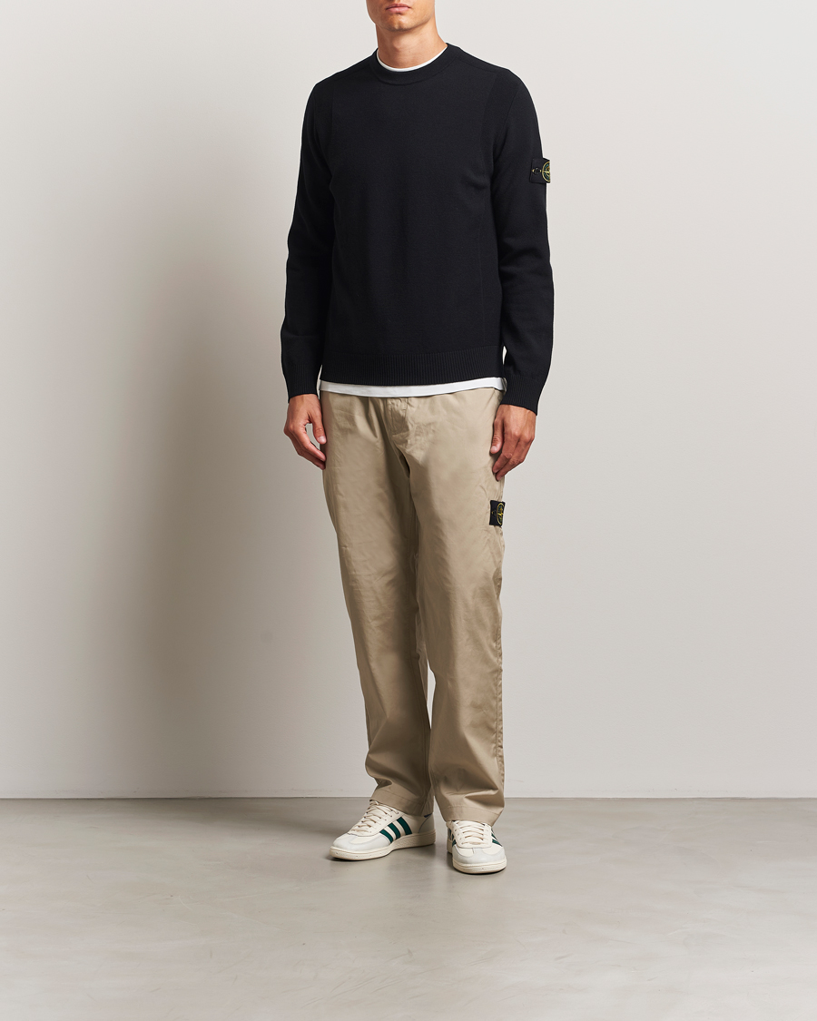 Herre | Trøjer | Stone Island | Stretch Wool Knitted Jumper Black