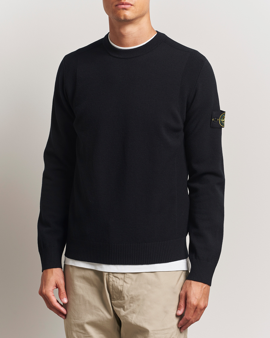 Herre | Trøjer | Stone Island | Stretch Wool Knitted Jumper Black