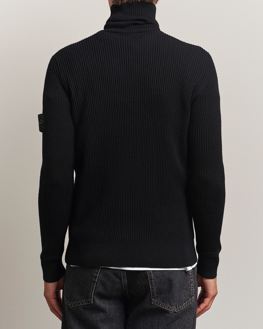 Herre | Trøjer | Stone Island | Full Rib Wool Turtleneck Black