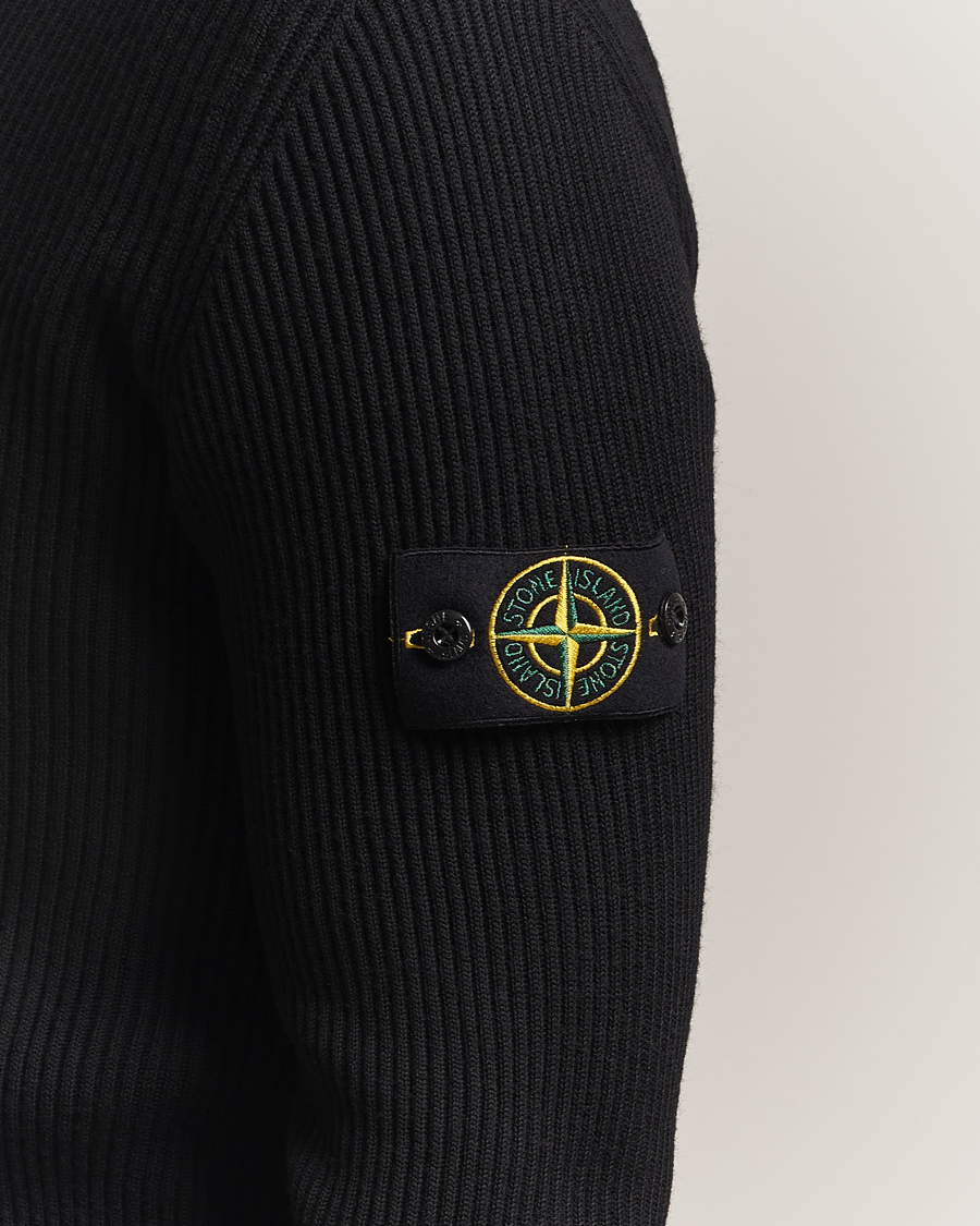 Herre | Trøjer | Stone Island | Full Rib Wool Turtleneck Black