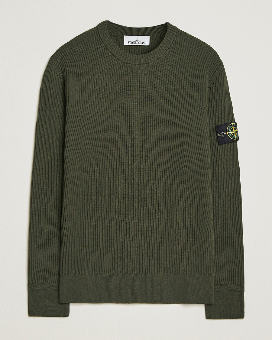 Herre | Trøjer | Stone Island | Full Rib Crewneck Military Green