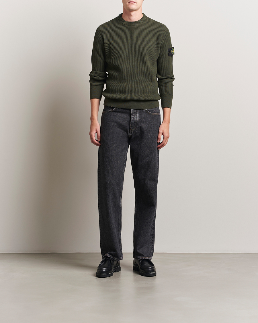 Herre | Trøjer | Stone Island | Full Rib Crewneck Military Green
