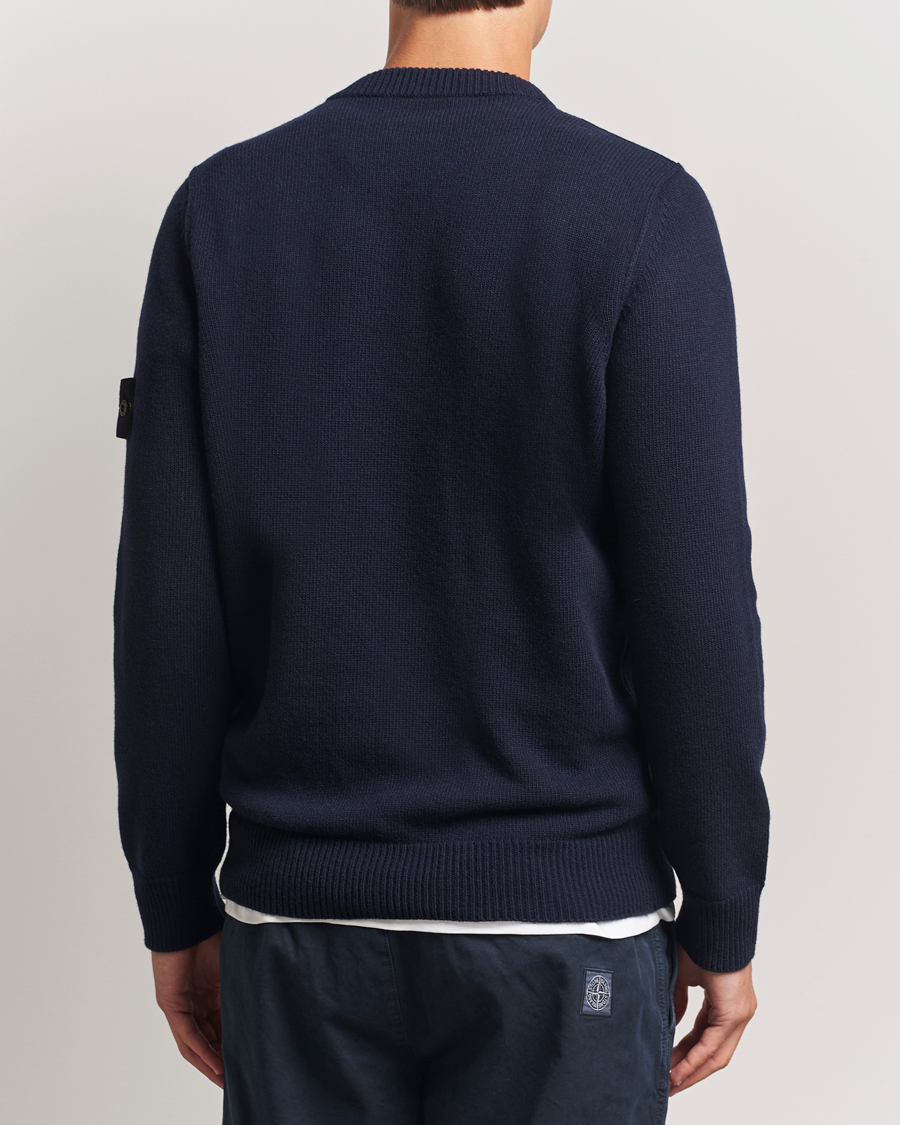 Herre | Trøjer | Stone Island | Knitted Lambswool V-Neck Navy