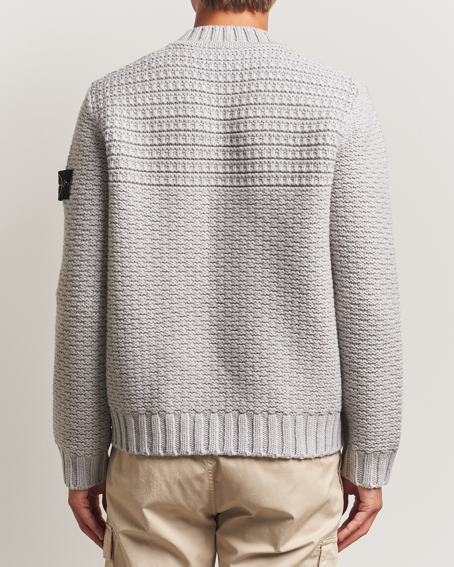 Herre | Trøjer | Stone Island | Mixed Stiches Wool Knitted Crew Neck Pearl Grey