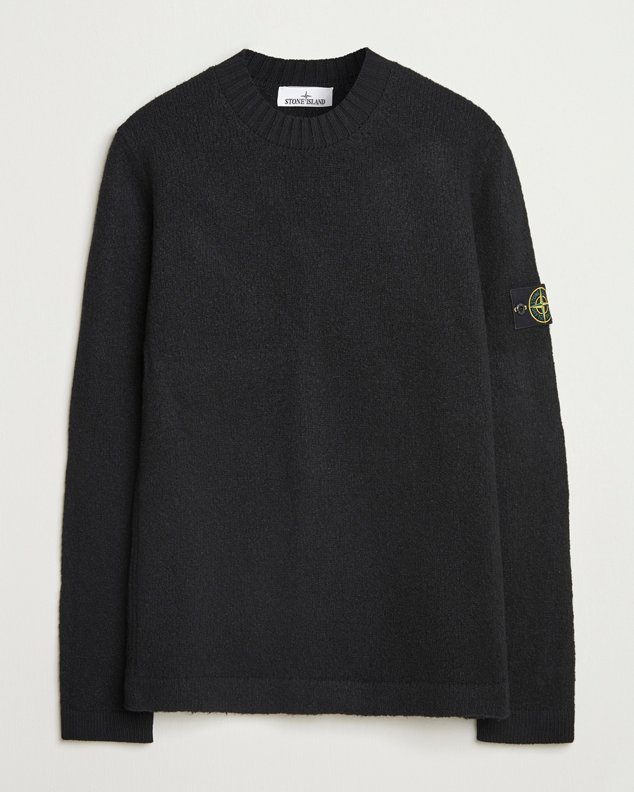 Herre | Trøjer | Stone Island | Brushed Knitted Wool Crew Neck Black