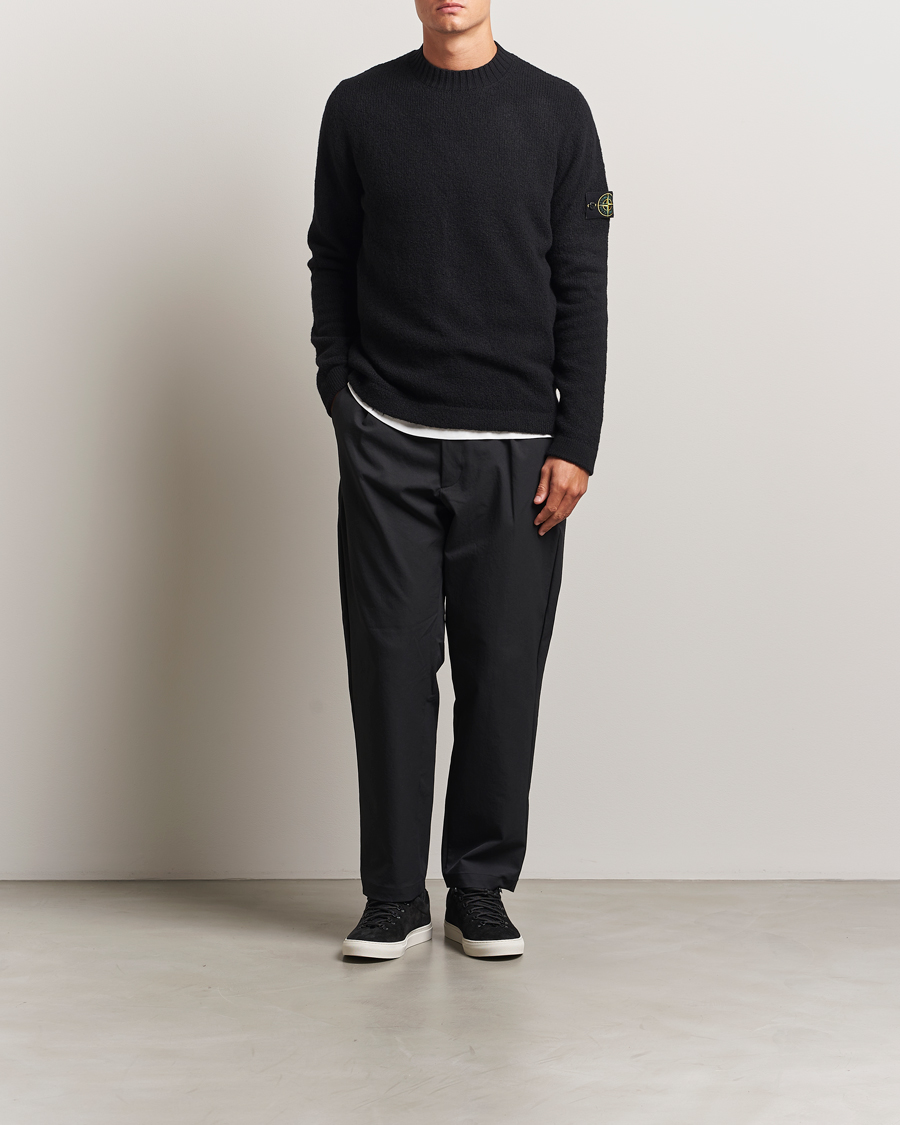 Herre | Trøjer | Stone Island | Brushed Knitted Wool Crew Neck Black