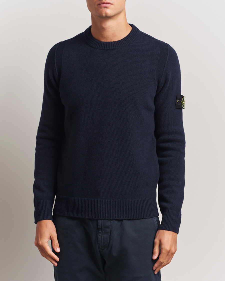 Herre | Trøjer | Stone Island | Knitted Lambswool Crew Neck Navy