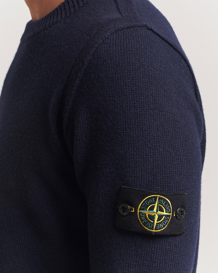Herre | Trøjer | Stone Island | Knitted Lambswool Crew Neck Navy
