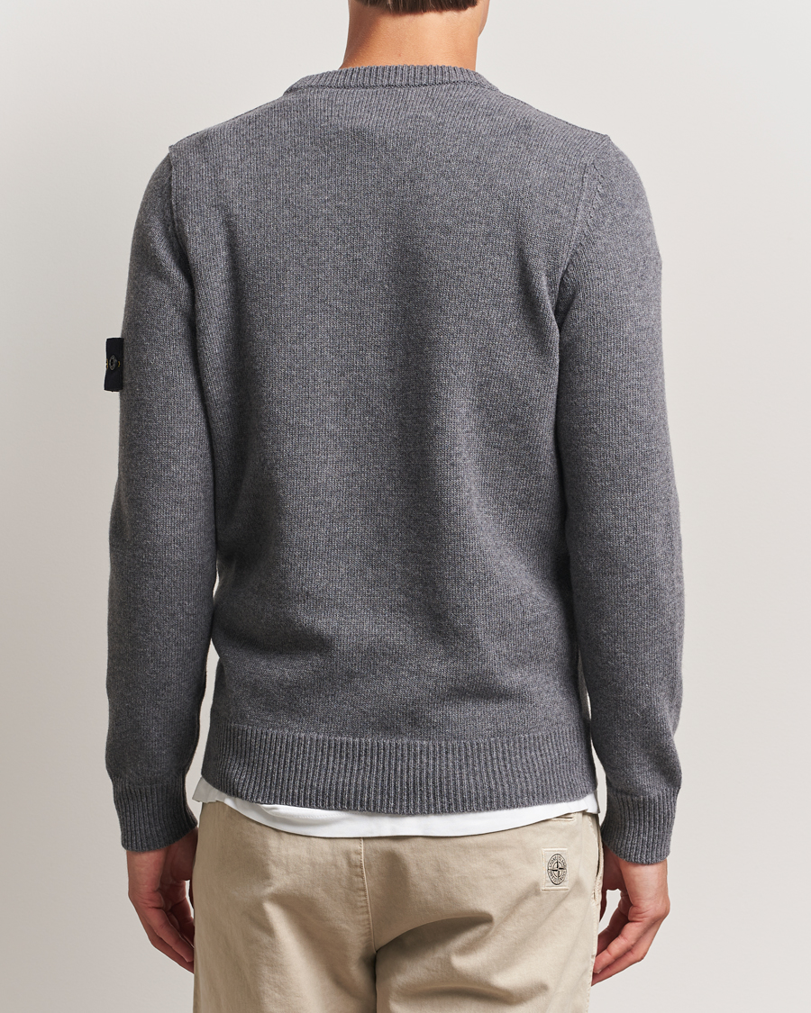 Herre | Trøjer | Stone Island | Knitted Lambswool Crew Neck Cement Melange