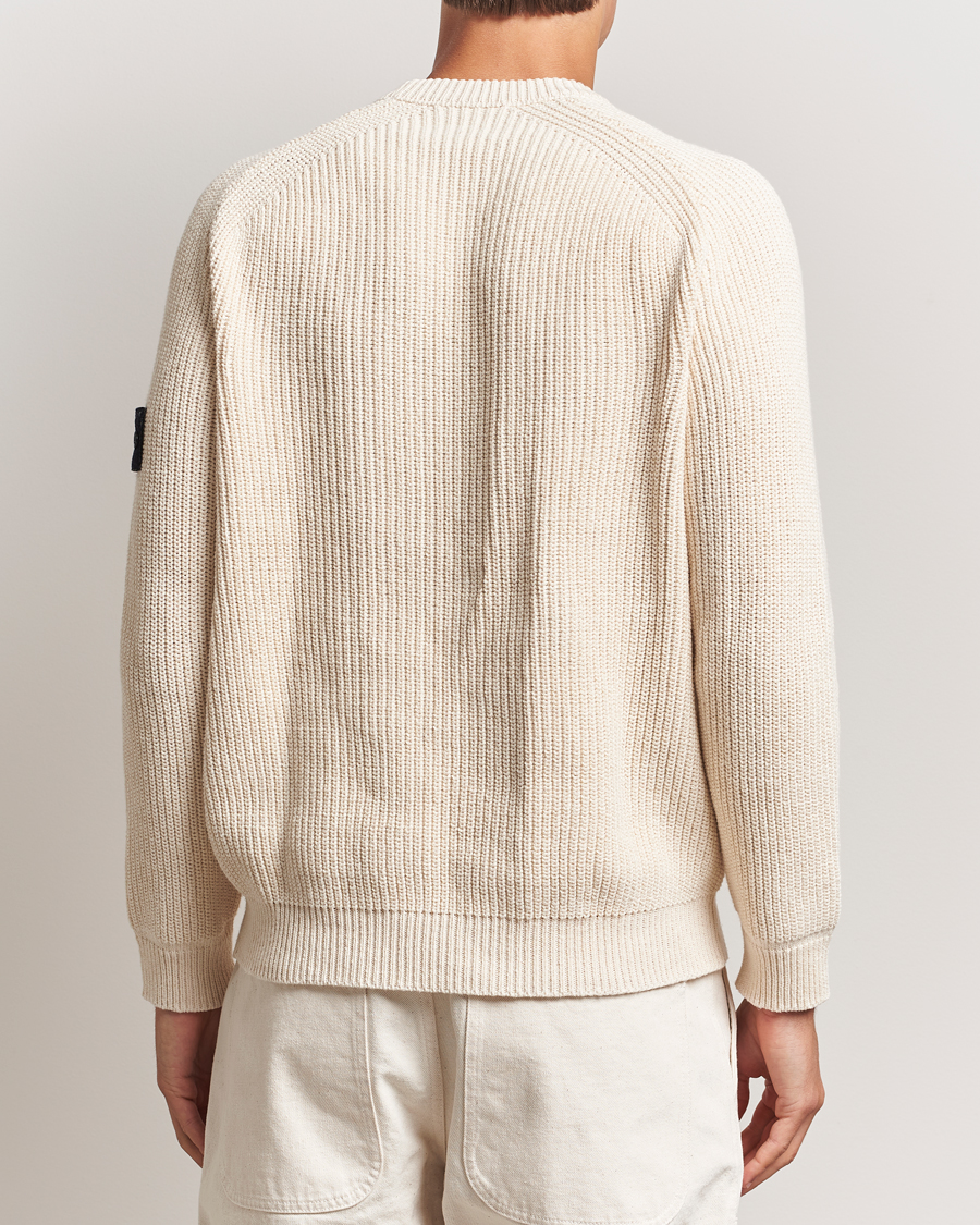 Herre | Trøjer | Stone Island | RAW Cotton Popcorn Stitch Crew Neck Ivory
