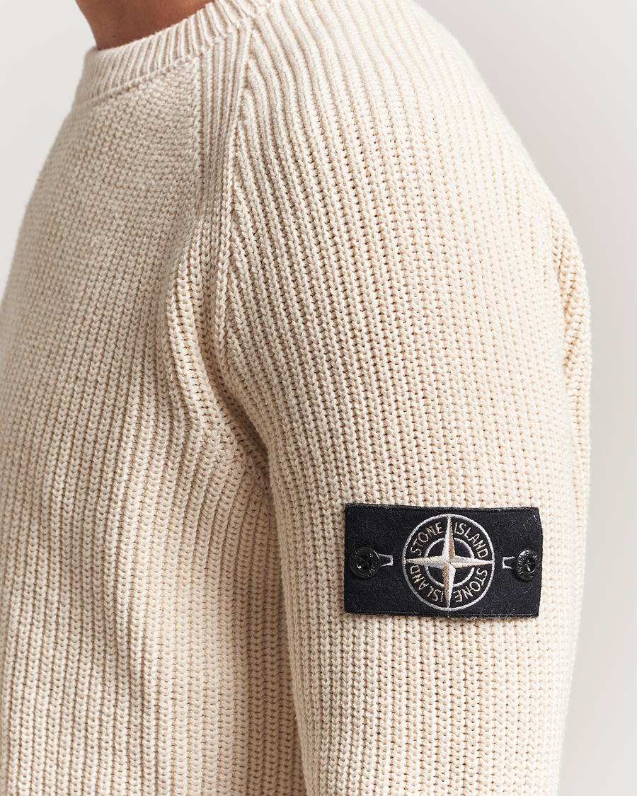Herre | Trøjer | Stone Island | RAW Cotton Popcorn Stitch Crew Neck Ivory