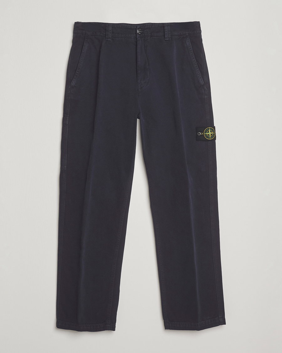 Herre | Bukser | Stone Island | Panama Cotton Old Effect Trousers Ink