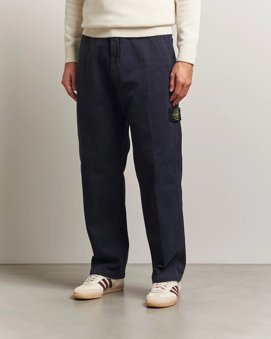 Herre | Bukser | Stone Island | Panama Cotton Old Effect Trousers Ink