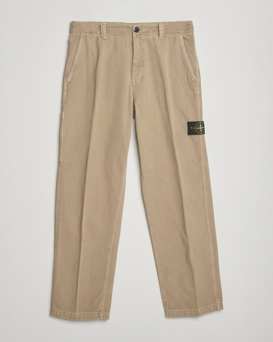 Herre | Bukser | Stone Island | Panama Cotton Old Effect Trousers Desert
